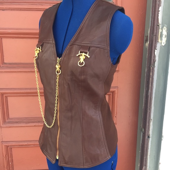 100% Leather vest Rare Alberto Makali Size 4 - Picture 6 of 8